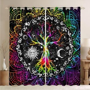 Trippy Psychedelic curtains 2 panels 104 W x 84 L..(NWT)